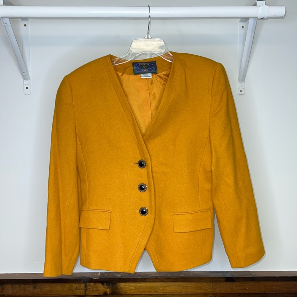 Women's Vintage Charter Club Mustard Blazer